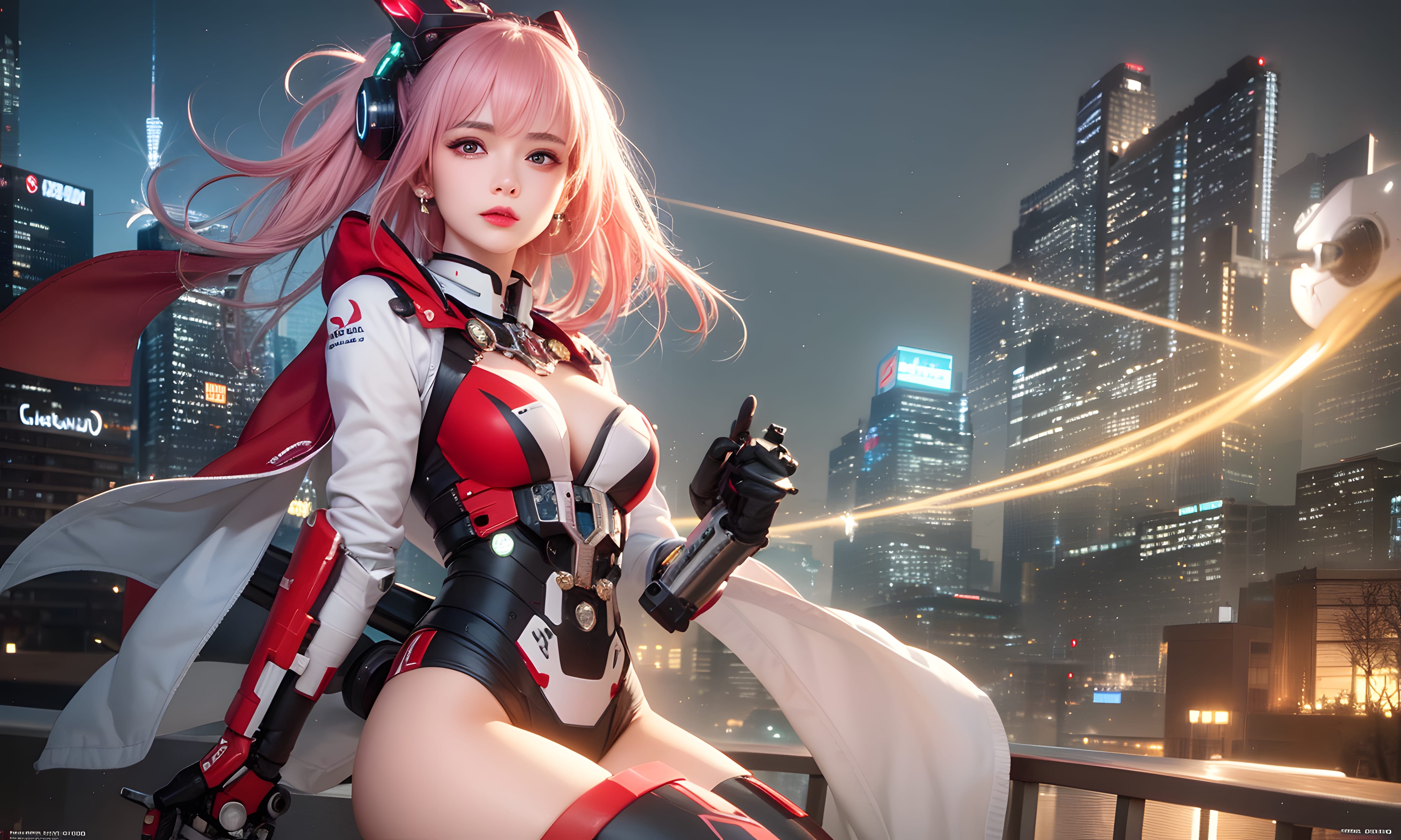 Mecha Girl 4k167p AI Mecha Girl Painting Wallpaper High quality Cyberpunk women (111)